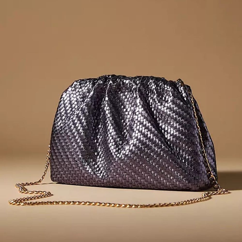 Anthropologie the Frankie clutch purple  NWOT